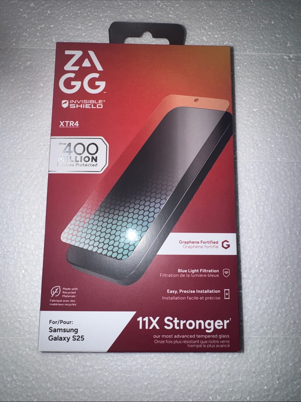 ZAGG InvisibleShield XTR4 Screen Protector for Samsung Galaxy S25 - Red
